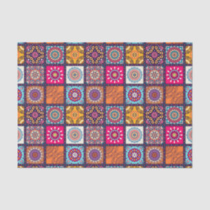 Multicolor spiritual mandala floral tiled pattern tissue paper