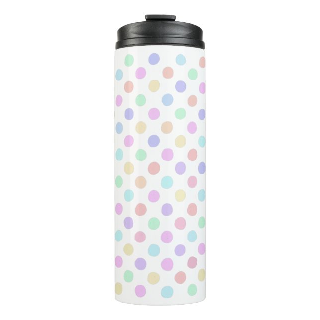 Multicolor Spots on White Thermal Tumbler (Front)
