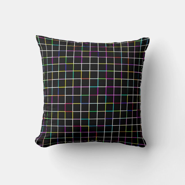 Multicolor Square Lined Pattern Cushion (Front)