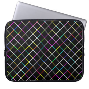 Multicolor Square Lined Pattern Laptop Sleeve