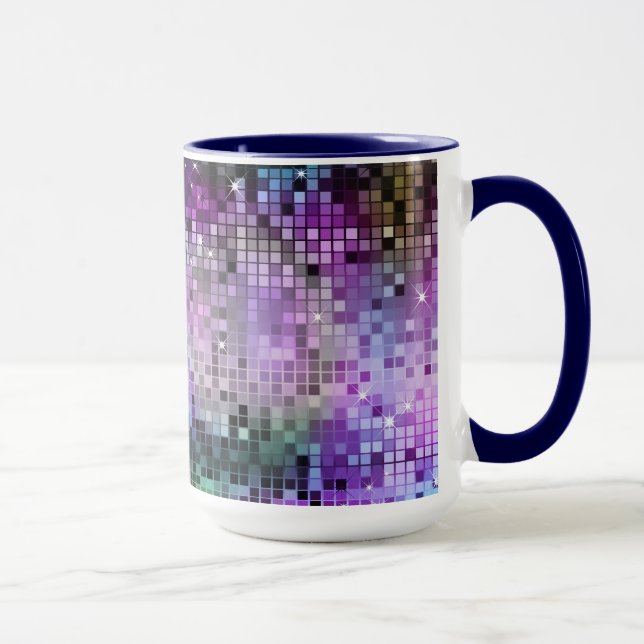 MultiColor Squares Mosaic Pattern Mug (Right)