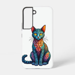 Multicolor Stained Glass Cat 784 Samsung Galaxy Case