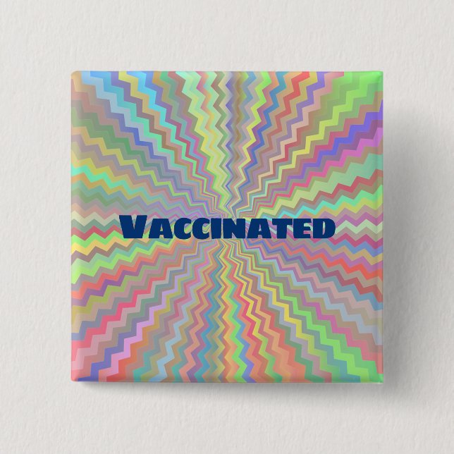 Multicolor Starburst Vaccination Button (Front)