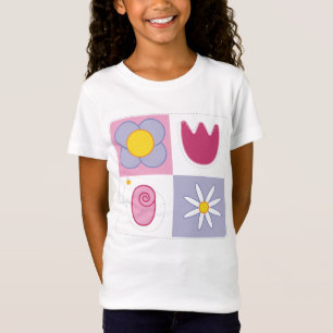 Multicolor stilized flowers and bee - T-shirt