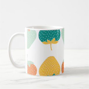 Multicolor Strawberries: Vintage Fruit Pattern. Coffee Mug