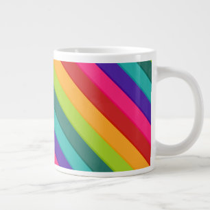 Multicolor Striped Large Coffee Mug