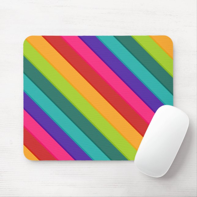 Multicolor Striped Mouse Mat (With Mouse)