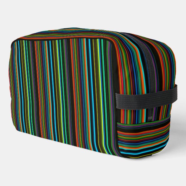 Multicolor Striped Pattern Dopp Kit (Left Corner)