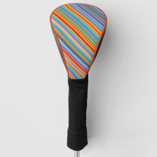 Multicolor Striped Pattern Golf Head Cover