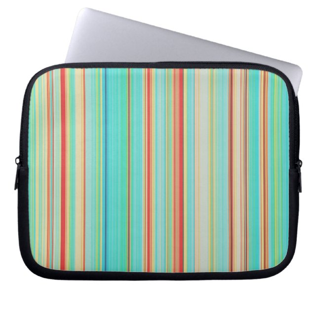 Multicolor Striped Pattern Laptop Sleeve (Front)