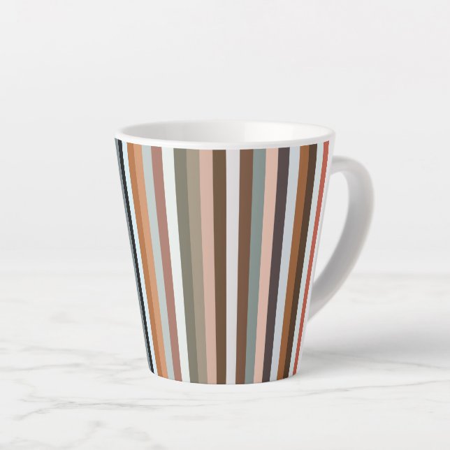 Multicolor Striped Pattern  Latte Mug (Right Angle)