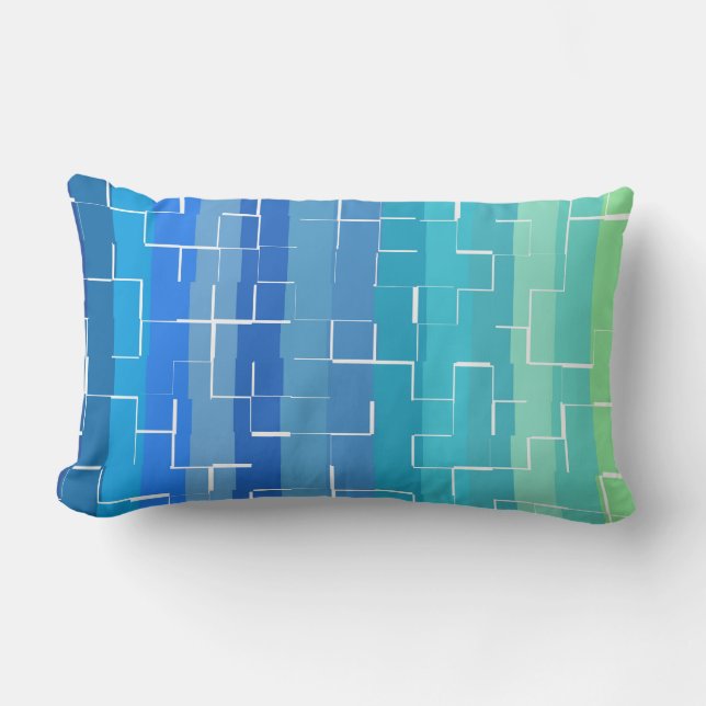Multicolor Striped Pattern Lumbar Cushion (Front)
