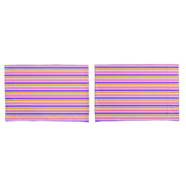 Multicolor Striped Pattern Pillowcase (Front-Set)