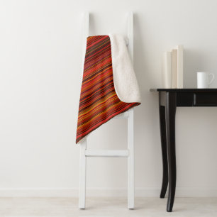 Multicolor Striped Pattern Sherpa Blanket