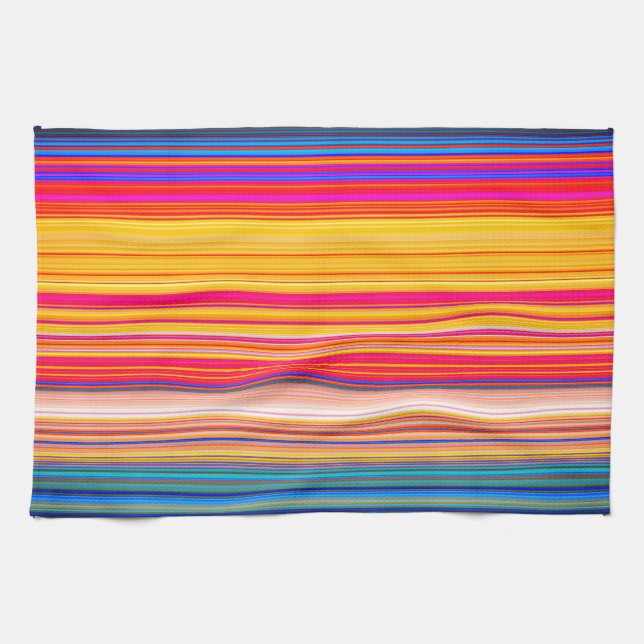 Multicolor Striped Pattern Tea Towel (Horizontal)