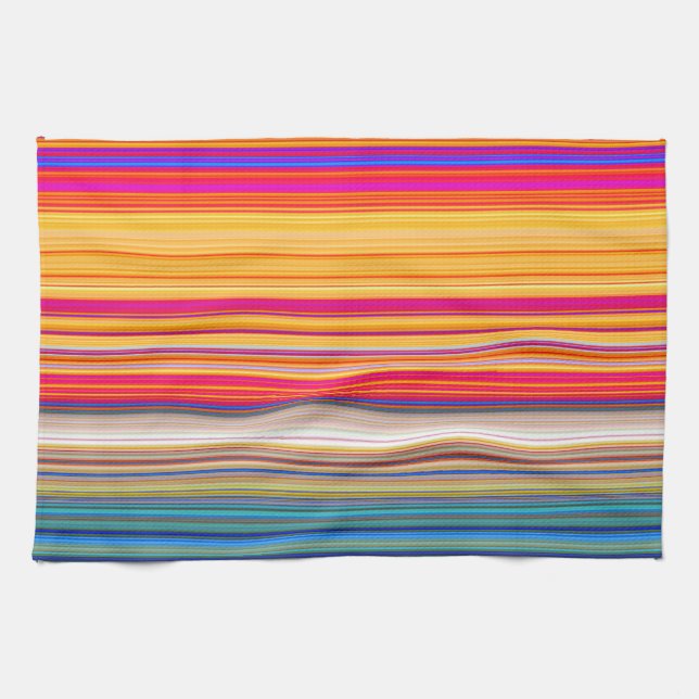 Multicolor Striped Pattern Tea Towel (Horizontal)