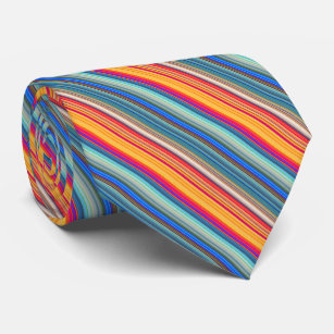 Multicolor Striped Pattern Tie