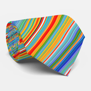 Multicolor Striped Pattern Tie