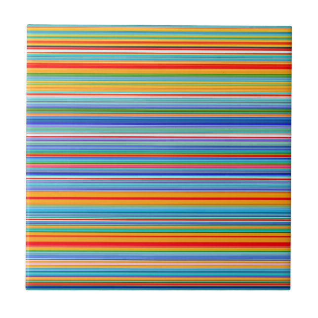 Multicolor Striped Pattern Tile (Front)