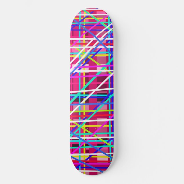 Multicolor stripes blocks skateboard (Front)