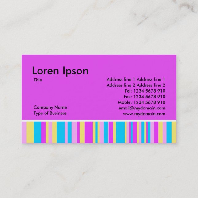 Multicolor Stripes - Magenta Business Card (Front)