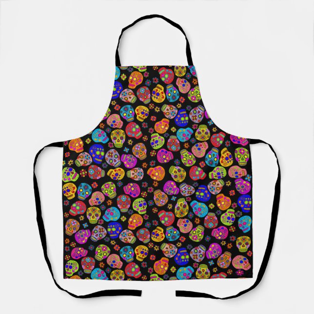 Multicolor Sugar Skulls Apron (Front)