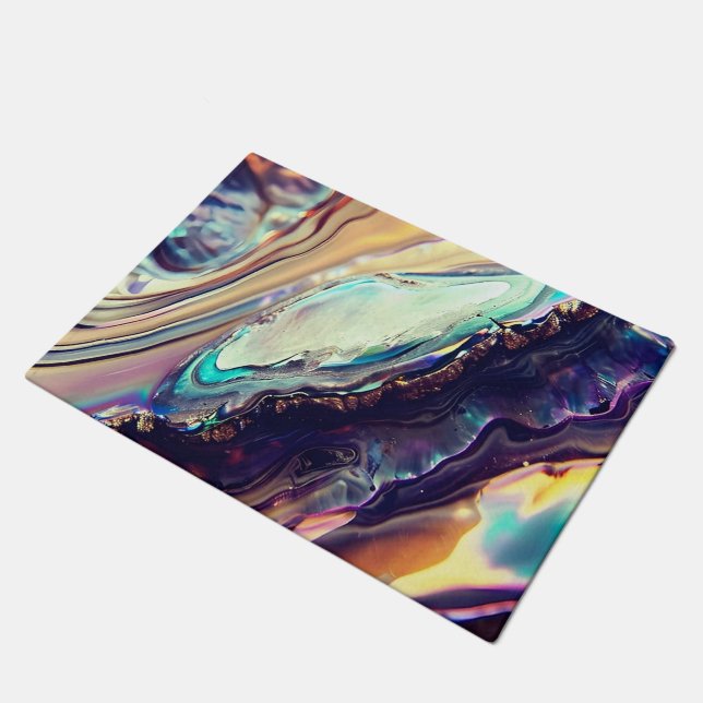Multicolor Swirling Stripes of Igneous Rock  Doormat (Angled)