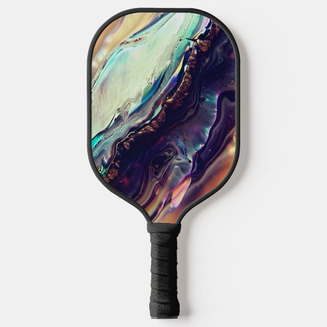 Multicolor Swirling Stripes of Igneous Rock  Pickleball Paddle (Front)