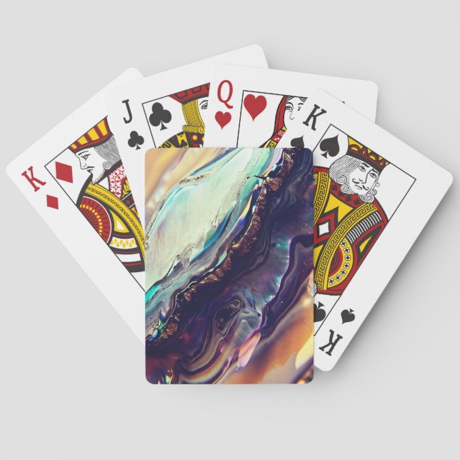 Multicolor Swirling Stripes of Igneous Rock  Playing Cards (Back)