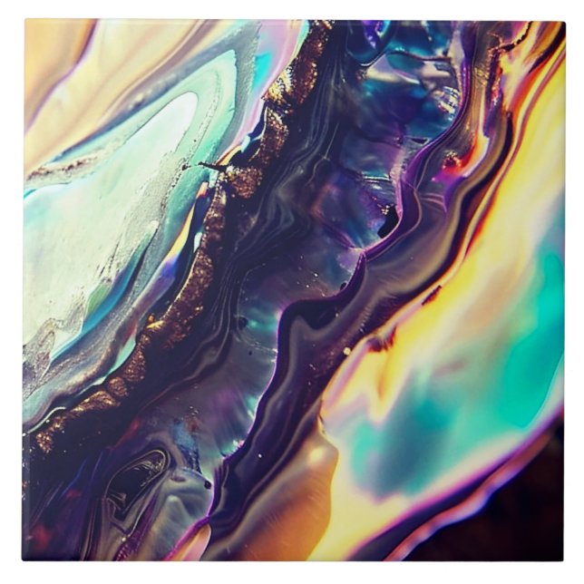 Multicolor Swirling Stripes of Igneous Rock  Tile (Front)