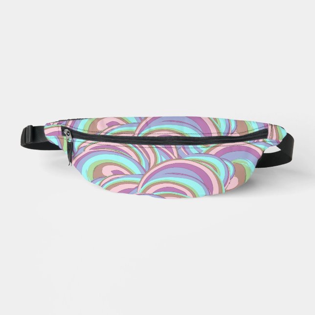 Multicolor Swirls Pattern Bum Bags (Front)