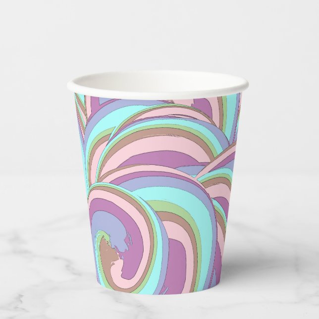 Multicolor Swirls Pattern Paper Cups (Front)