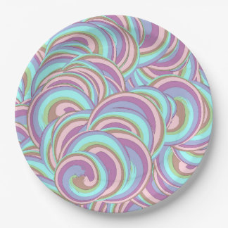 Multicolor Swirls Pattern Paper Plate