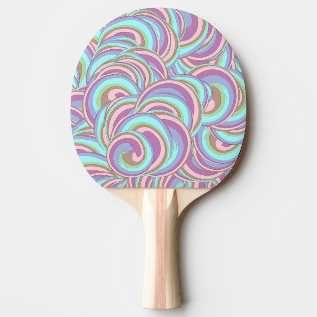 Multicolor Swirls Pattern Ping Pong Paddle (Front)