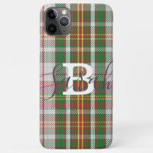 Multicolor Tartan Chequered Monogram Name