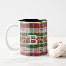 Multicolor Tartan Chequered Monogram Name