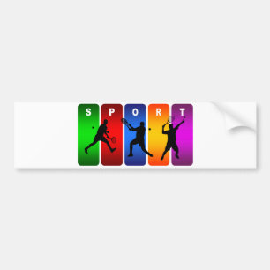 Multicolor Tennis Emblem (Male) Bumper Sticker
