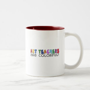 Multicolor Text Art Teacher T-shirts and Gifts Two-Tone Coffee Mug