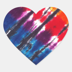 Multicolor Tie-Dye Heart Sticker