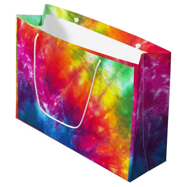 Multicolor Tie-Dye Large Gift Bag (Front Angled)