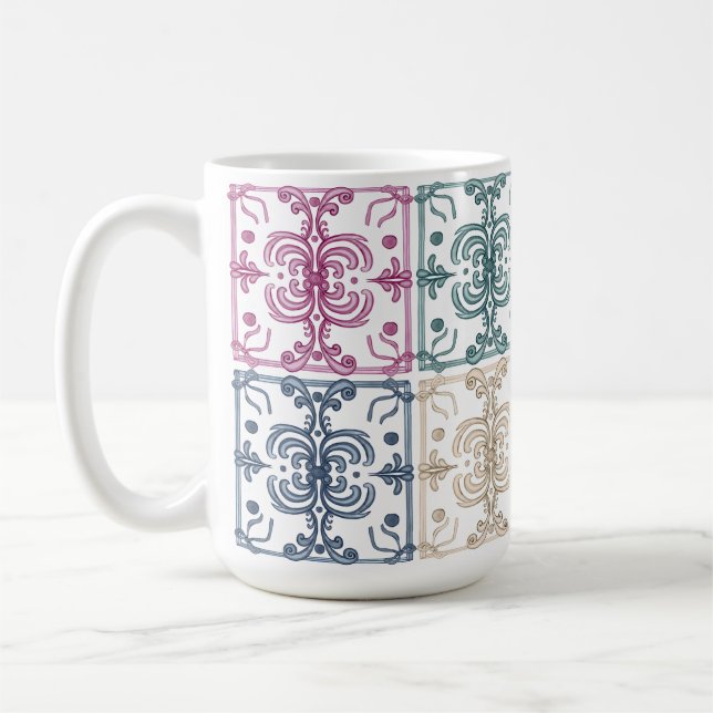 Multicolor Tiles Coffee Mug (Left)