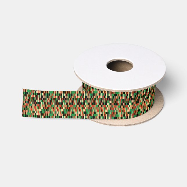 Multicolor Tiles Kwanzaa Satin Ribbon (Spool)