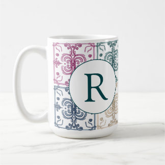 Multicolor Tiles w/ Initial Coffee Mug