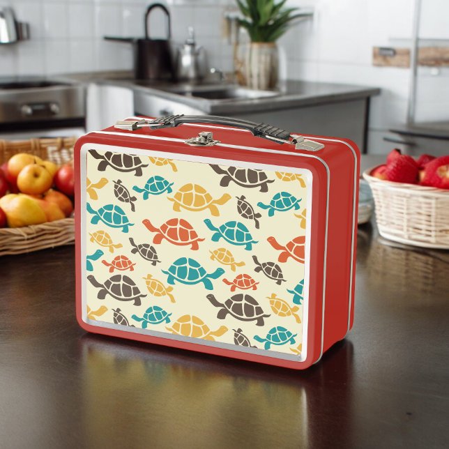 Multicolor Tortoise  Metal Lunch Box (Lunchbox )