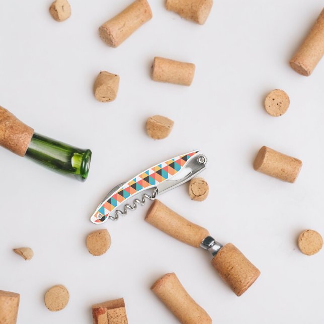 Multicolor Triangle Pattern Corkscrew (Corkscrew Bottle Opener)