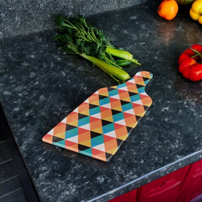 Multicolor Triangle Pattern Cutting Board (Chopping Board)