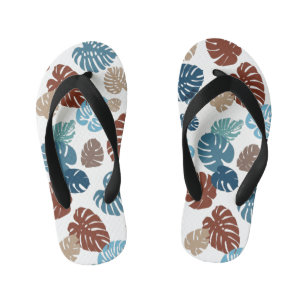 Multicolor Tropical Leaves 11 Kid's Flip Flops