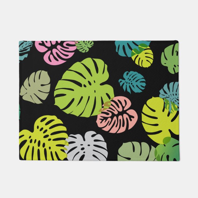 Multicolor Tropical Leaves 2 Doormat (Front)