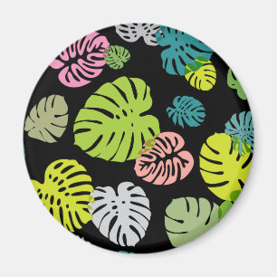 Multicolor Tropical Leaves 2 Magnet