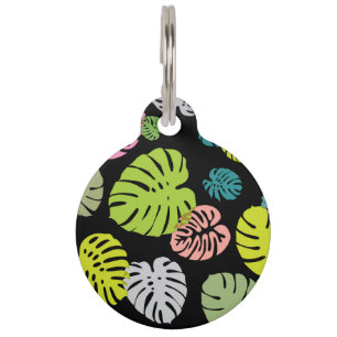 Multicolor Tropical Leaves 2 Pet Tag